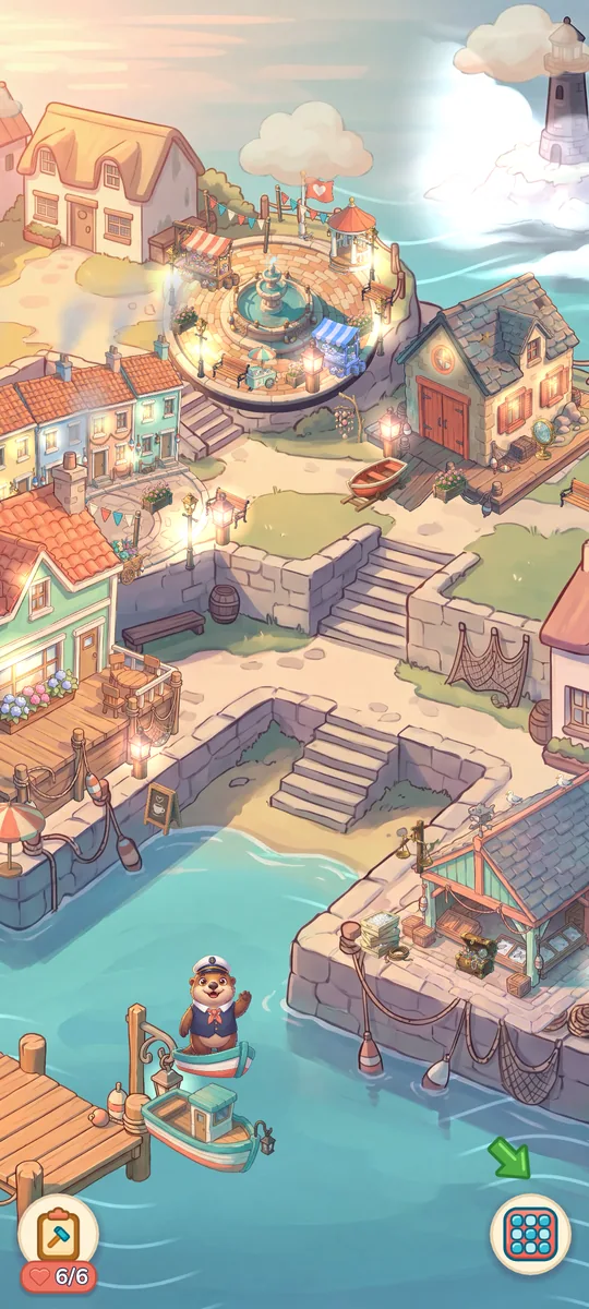 The whole harbor awake at sunset