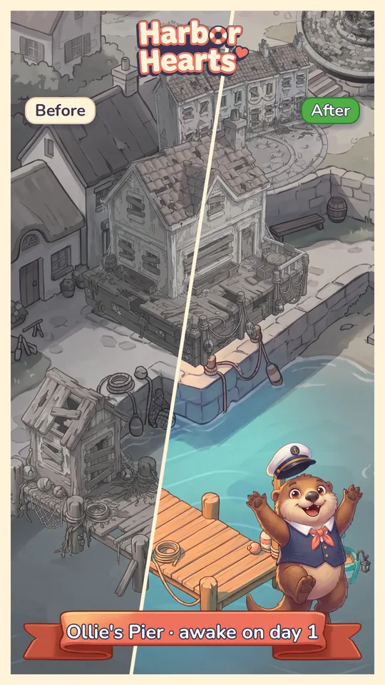 A before-and-after postcard
